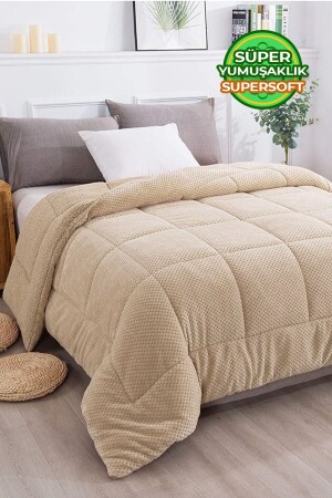 Ultraweiche, doppelseitige Wellsoft-Plüsch-Steppdecke für Doppelbetten (Decke/Bettbezug), 200 x 220 cm, Capp - Evlen Home Collection