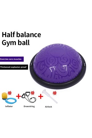 Uluslararası Standart Ebatlarda 62 Cm Çap Bosu Ball Bosu Topu Pilates Denge Aleti (Pompalı) - 3