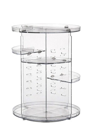 Um 360 Grad drehbarer Make-up-Organizer, transparent - 1