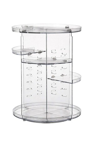 Um 360 Grad drehbarer Make-up-Organizer, transparent - 2