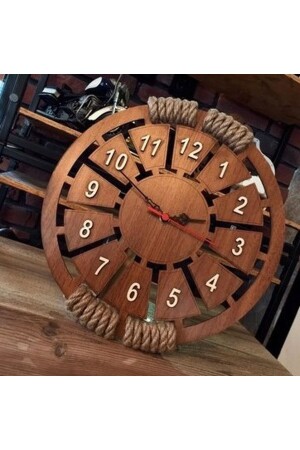 Üm-ra Laser Seil Wanduhr Holz 40x40 cm ümra000002dvs - 1