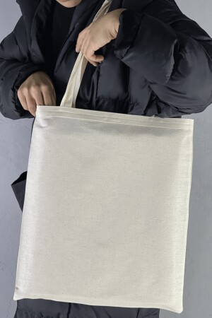 Unbedruckte Stofftasche 38x42 Natur mit Henkel - 9