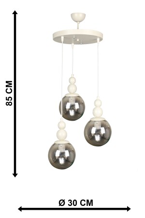 Unendlich 3. Kronleuchter aus weißem Rauchglas BEG0032BEG03 - 6