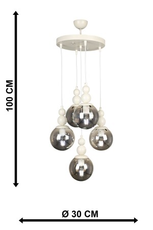 Unendlich 5. li Kronleuchter aus weißem Rauchglas BEG0032BEG05 - 6