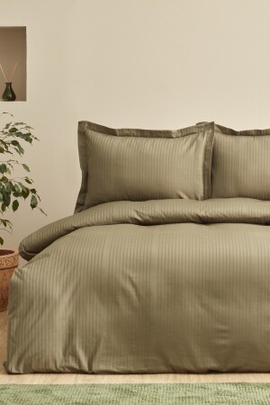 Uniq Doppelsatin-Bettbezug-Set aus 100 % Baumwolle, Khaki 200. 21. 01. 0699 - 2