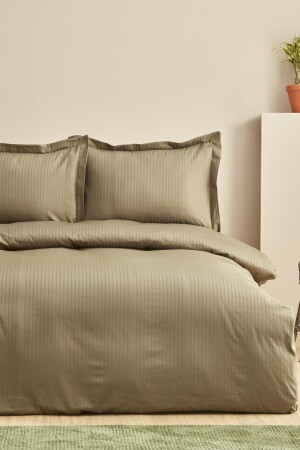 Uniq Doppelsatin-Bettbezug-Set aus 100 % Baumwolle, Khaki 200. 21. 01. 0699 - 3