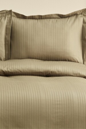 Uniq Doppelsatin-Bettbezug-Set aus 100 % Baumwolle, Khaki 200. 21. 01. 0699 - 5