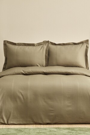Uniq Doppelsatin-Bettbezug-Set aus 100 % Baumwolle, Khaki 200. 21. 01. 0699 - 1
