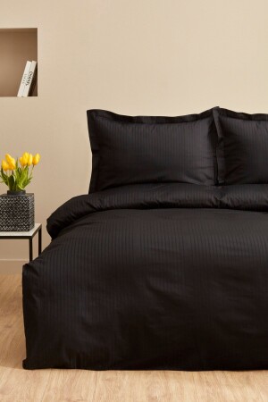 Uniq Doppelsatin-Bettbezug-Set aus 100 % Baumwolle, Schwarz 200. 21. 01. 0750 - 1