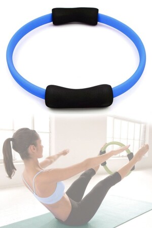 Unisex Antrenman Pilates Çemberi Plates Ring Pilates Cember Egzersiz Spor Aleti Mavi - 1