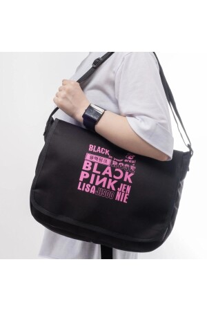 Unisex Black Pink Baskılı Desenli Postacı Çantası Ve Omuz Çantası TYC00683537003 - 2