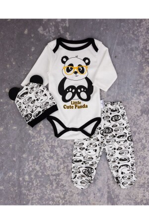 Unisex-Body-Set mit Panda-Aufdruck, 100 % Baumwolle, 3–9 Monate - 1