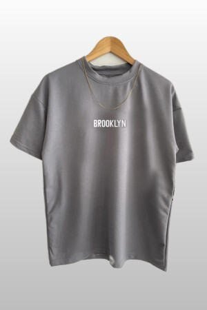 Unisex Brooklyn Baskılı 3lü Paket Siyah-Beyaz-Gri T-Shirt - 3