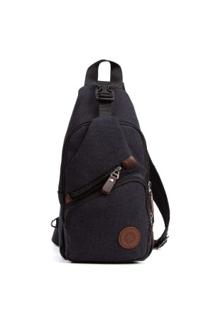 Unisex Canvas Stoff Cross Strap Umhängetasche mit USB-Kopfhörerausgang Brust Bodybag Tasche (30X18CM) NEUİSHPOLO1023 - 3