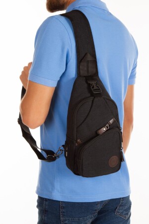 Unisex Canvas USB-Kopfhöreranschluss Kreuzgurt Schulterbrust und Sport-Tagesrucksack Reisetasche. waschen1 - 2