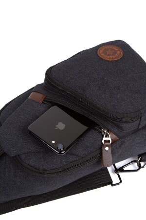 Unisex Canvas USB-Kopfhöreranschluss Kreuzgurt Taille Brust Umhängetasche Bodybag PRA-6285219-3470 - 6