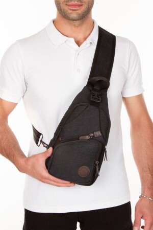 Unisex Canvas USB-Kopfhöreranschluss Kreuzgurt Taille Brust Umhängetasche Bodybag PRA-6285219-3470 - 1
