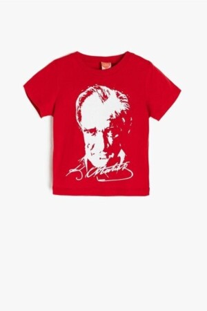 Unısex Çocuk Kısa Kol Atatürk Baskılı 23 Nisan 29 Ekim 10 Kasım Gösteri Kostüm T-shırt BAYRAKTSHIRT1 - 3