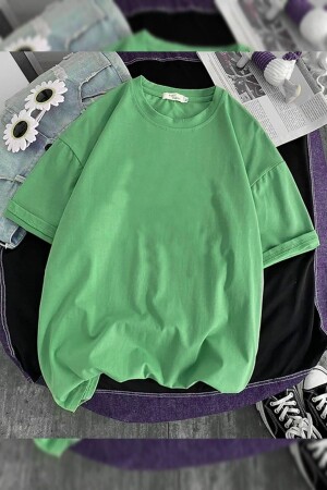 Unisex Grünes Oversize-T-Shirt mit Rundhalsausschnitt - Blackbonds