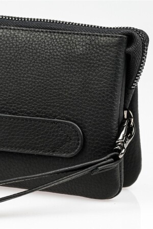 Unisex-Handtasche aus 100 % Leder – Geschenk für Männer und Frauen – Tasche aus echtem Kalbsleder – Schwarz - 4