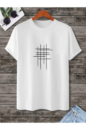 Unisex-Hashtag-T-Shirt in Weiß mit Rundhalsausschnitt und Oversize-Aufdruck - 1