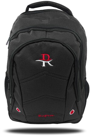 Unisex Herren Damen Orthopädischer Mittelgroßer Schulrucksack Mittelschule Oberschule Schulrucksack mit Laptopfach Schwarz 9-SER7586 - 3