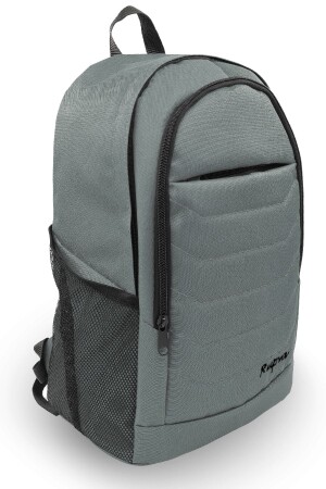 Unisex-Herren-Damen-Schulrucksack mit 3 Fächern und Seitentaschen, Grau - 1