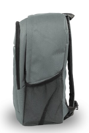 Unisex-Herren-Damen-Schulrucksack mit 3 Fächern und Seitentaschen, Grau - 4