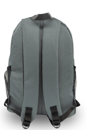 Unisex-Herren-Damen-Schulrucksack mit 3 Fächern und Seitentaschen, Grau - 5