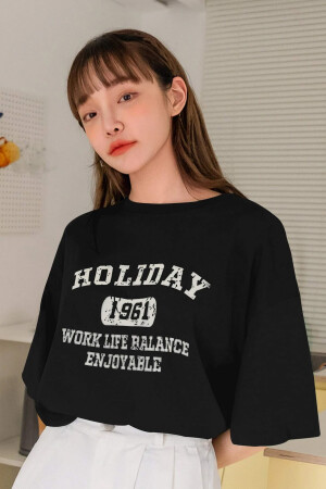 Unisex Holiday Baskılı Tasarım Tshirt - 3