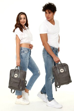 Unisex Imperteks Rucksack aus wasserdichtem Stoff in grauer Farbe - 2