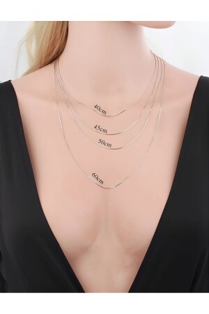 Italienische Unisex-Halskette aus 925er-Sterlingsilber, 1 mm, 40/45/50/60 cm - Neednstore