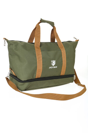 Unisex Khaki Farbe Reise- und Sporttasche mit langem Riemen, wasserdicht, Handgepäckgröße - 4