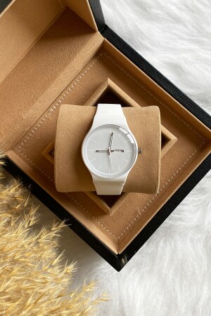 Unisex Kol Saati Beyaz Silikon Kadın Erkek Kol Saati - 1
