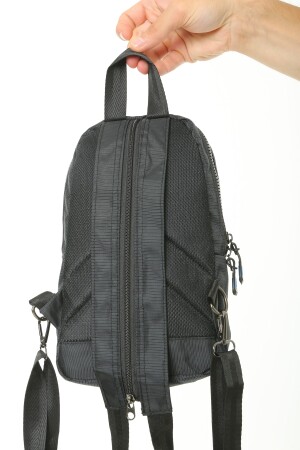 Unisex-Kreuz-, Brust- und Mini-Rucksack, schwarze Farbe - 6