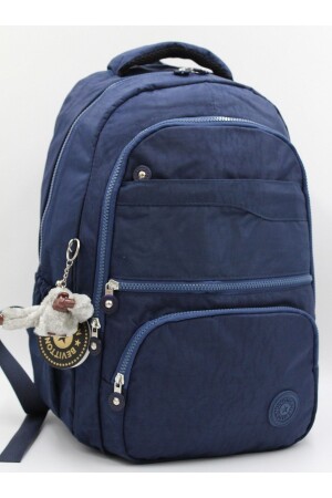 Unisex-Rucksack und Schultasche aus wasserdichtem Crinkle-Stoff in Marineblau / 2400 2400okulçınka - Bevitton