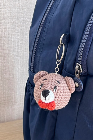 Unisex Marineblauer Rucksack, Schultasche, Laptop und Reisetasche, wasserdicht – mit Amigurumi-Teddybär - 4