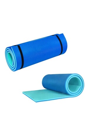 Unisex Mavi Çift Taraflı Pilates Ve Yoga Matı 180x60 Cm - 1