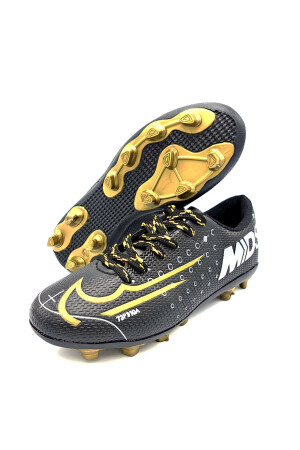 Unisex Mds Fußballschuhe 001 Schwarz Gold Fußballschuhe Turf Fußballschuhe - 1