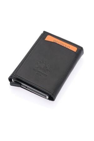 Unisex-Mechanismus-Brieftasche aus Leder mit Kartenhalter TRY5550C - 2