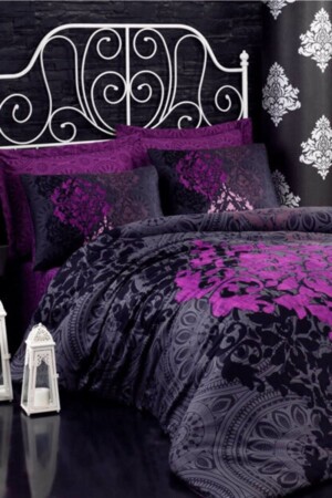 Unisex Mürdüm Kösem Sultan Çift Kişilik Saten Nevresim Takımı ST190448 - Cotton Box