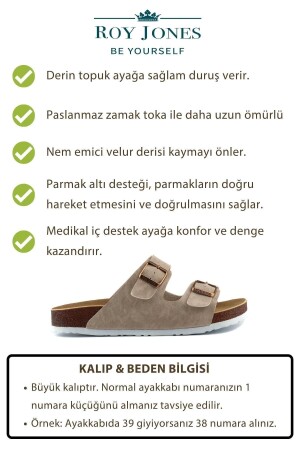 Unisex Ortopedik Tabanlı Konfor Modeli Terlik Çift Bantlı Tokalı Günlük Rahat Dışarı Ev Içi Terliği TRK23 - 4