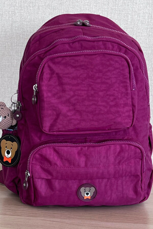 Unisex Pflaume Rucksack Schultasche Laptop und Reisetasche Wasserdicht mit Amigurumi Teddy NEMOBAGS8813 - 5