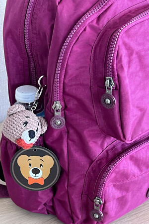 Unisex Pflaume Rucksack Schultasche Laptop und Reisetasche Wasserdicht mit Amigurumi Teddy NEMOBAGS8813 - 7