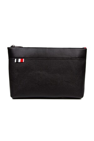 Unisex-Portfolio-Clutch aus schwarzem Leder mit Handschlaufe, Handtasche PRA-8210949-5065 - 4