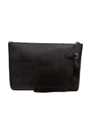 Unisex-Portfolio-Clutch aus schwarzem Leder mit Handschlaufe, Handtasche PRA-8210949-5065 - 5