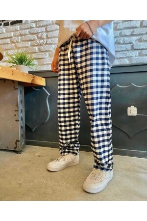 Unisex-Pyjama-Trainingsanzug mit quadratischem Muster im Harajuku-Stil 1bloodkarekose - 1