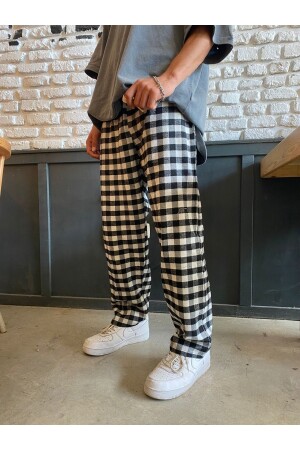 Unisex-Pyjama-Trainingsanzug mit quadratischem Muster im Harajuku-Stil 1blweyw - 1