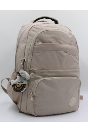 Unisex-Rucksack und Schultasche aus wasserdichtem Crinkle-Stoff in Beige // 2400 2400okulçınka - 1