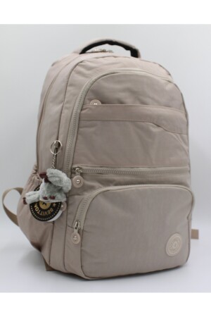 Unisex-Rucksack und Schultasche aus wasserdichtem Crinkle-Stoff in Beige // 2400 2400okulçınka - 3